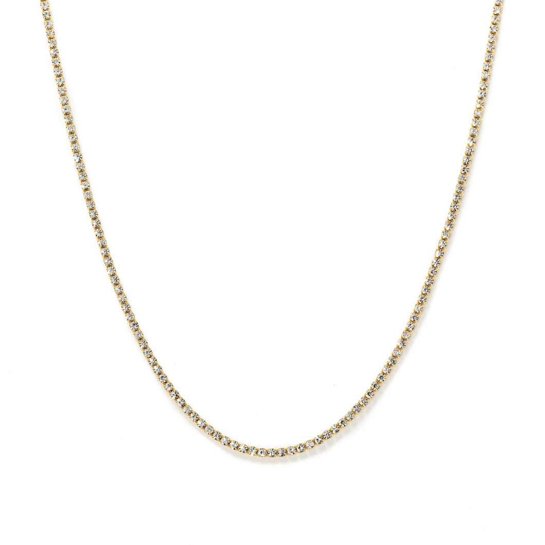 Tennis Necklace Clear - Gold Plated