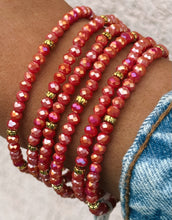 Load image into Gallery viewer, Bright Coral with Gold Accents - Crystal Stacker