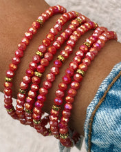 Load image into Gallery viewer, Bright Coral with Gold Accents - Crystal Stacker