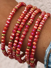 Load image into Gallery viewer, Bright Coral with Gold Accents - Crystal Stacker