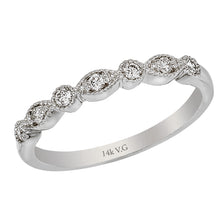 Load image into Gallery viewer, Round and Marquise Shape Diamond Wedding Band - 14K White Gold