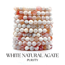 Load image into Gallery viewer, White Natural Agate "Purity" Stacker - TJazelle