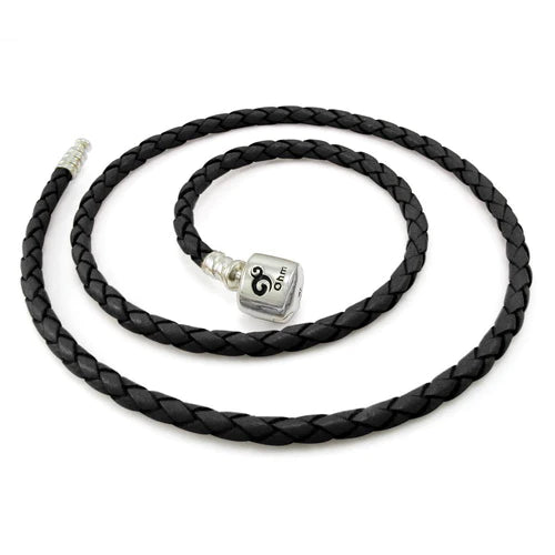 Black Braided Leather Necklace