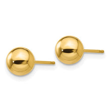 Load image into Gallery viewer, Polished 6mm Ball Post Earrings - 14K Yellow Gold