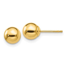 Load image into Gallery viewer, Polished 6mm Ball Post Earrings - 14K Yellow Gold