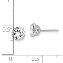 Load image into Gallery viewer, 6mm Round CZ Post Earrings - 14K White Gold