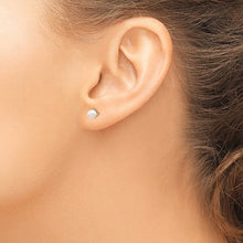 Load image into Gallery viewer, 14k 4-5mm White Round Akoya Saltwater Cultured Pearl Stud Post Earrings
