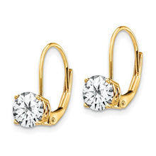 Load image into Gallery viewer, 14k 6mm Cubic Zirconia Leverback Earrings