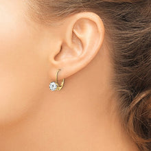 Load image into Gallery viewer, 14k 6mm Cubic Zirconia Leverback Earrings
