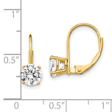 Load image into Gallery viewer, 14k 6mm Cubic Zirconia Leverback Earrings