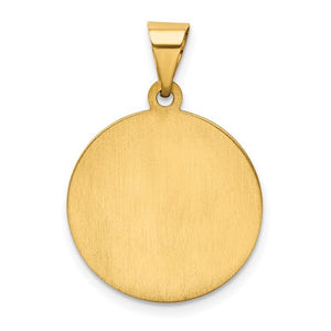 Saint Christopher Round Medal Pendant - 14K Yellow Gold