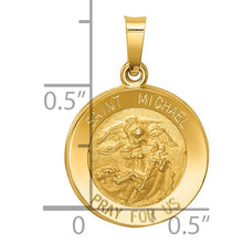 Load image into Gallery viewer, Saint Michael Medal Hollow Pendant - 14K Yellow Gold