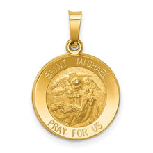 Load image into Gallery viewer, Saint Michael Medal Hollow Pendant - 14K Yellow Gold
