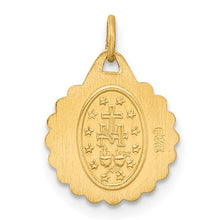 Load image into Gallery viewer, Tiny Scalloped Miraculous Mary Pendant - 14K Yellow Gold