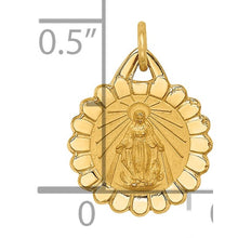 Load image into Gallery viewer, Tiny Scalloped Miraculous Mary Pendant - 14K Yellow Gold