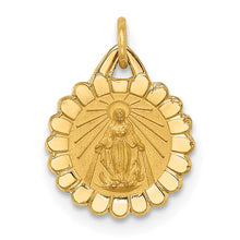 Load image into Gallery viewer, Tiny Scalloped Miraculous Mary Pendant - 14K Yellow Gold