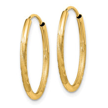 Load image into Gallery viewer, Satin Diamond-cut Endless Hoop Earrings - 14K Yellow Gold