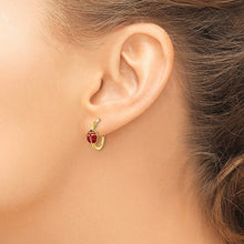 Load image into Gallery viewer, Enameled Ladybug Hoop Earrings - 14K Yellow Gold