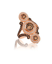 Load image into Gallery viewer, Le Vian Chocolatier® Ring featuring 1 1/2 cts. Chocolate Diamonds®, 3/8 cts. Vanilla Diamonds® set in 14K Strawberry Gold®