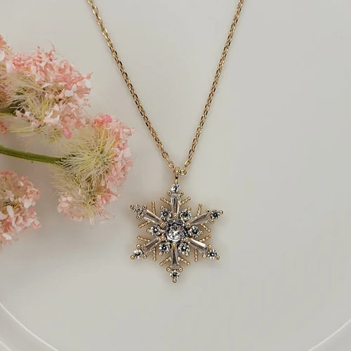 Snowflake CZ Pendant Necklace