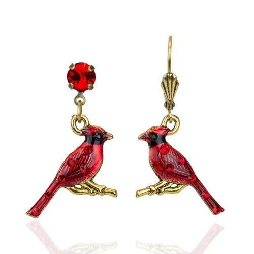 Halia Crystal Cardinal Earrings - Anne Koplik