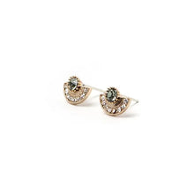 Load image into Gallery viewer, Arc Post Stud Earrings - Black Diamond