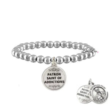 Load image into Gallery viewer, 7.5" St. Maximilian Kolbe Patron Saint of Addiction Stretch Bracelet - Love Lisa Healing Collection