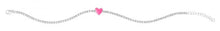 Load image into Gallery viewer, Silver Pink Enamel Heart CZ Bracelet