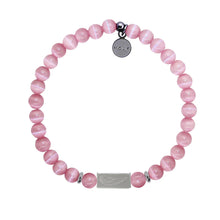 Load image into Gallery viewer, Angel Number 111 Intuition Charm with Pink Cats Eye Charity Bracelet