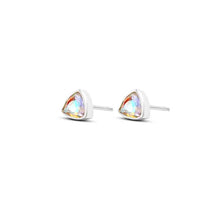 Load image into Gallery viewer, Angel Aura Quartz Trillion Stud Earrings -Chloe and Lois