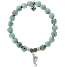Load image into Gallery viewer, Angel Blessings Larimar Charm Bracelet - TJazelle