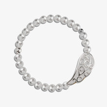 Load image into Gallery viewer, Wings of Faith Pearl Stretch Bracelet - Luca and Danni