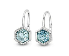 Load image into Gallery viewer, Stardust Aquamarine Leverback Earrings - Chloe and Lois