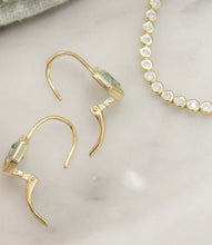 Load image into Gallery viewer, Stardust Aquamarine Leverback Earrings - Chloe and Lois