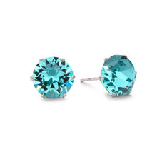 Load image into Gallery viewer, Aqua Bohem Mini Bling Sterling Silver Stud Earrings - JoJoLovesYou