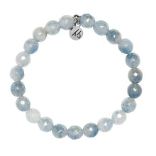 Load image into Gallery viewer, "Peace" Aquamarine Jade Stacker - TJazelle