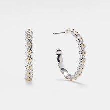 Load image into Gallery viewer, Daisy Flower Hoop Earrings in 925 Sterling Silver