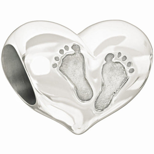 Baby Feet in a Heart Bead - Chamilia