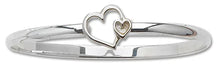 Load image into Gallery viewer, Double Heart Bangle Bracelet - Sterling Silver