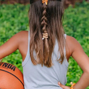 Basketball - Small Spiral Hair Coils, Hair Ties, 3-pack