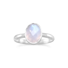 Load image into Gallery viewer, Moonstone Faceted Ring - Sterling Silver