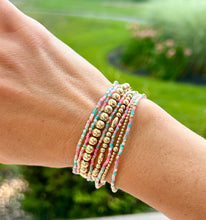 Load image into Gallery viewer, Beach Barbie Seed Bead Bracelet - Dainty Stretch Bracelet