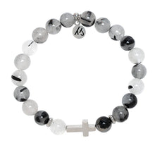 Load image into Gallery viewer, Cross on Rutilated Quartz Precious Symbols Bracelet - TJazelle