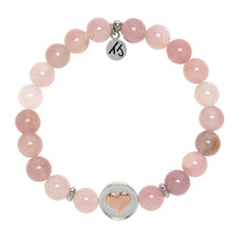 Load image into Gallery viewer, Heart Rose Gold Precious Symbols Bracelet on Madagascar Quartz  - TJazelle
