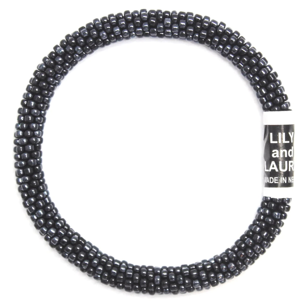 Black Satin - Roll On Lily and Laura Bracelet