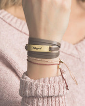 Load image into Gallery viewer, "Blessed" Gray Wrap Bracelet - Lenny and Eva