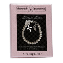 Load image into Gallery viewer, Blessed Baby Pearl Baptism/Cross Bracelet (0-12 Months)