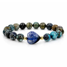 Load image into Gallery viewer, Blue Jasper Worry Stone Heart Bracelet