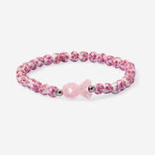 Load image into Gallery viewer, Porcelain Pink Cancer Ribbon Holy Water Bracelet