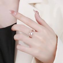 Load image into Gallery viewer, Bunny Rabbit Moonstone Stacking Ring - Sterling Silver